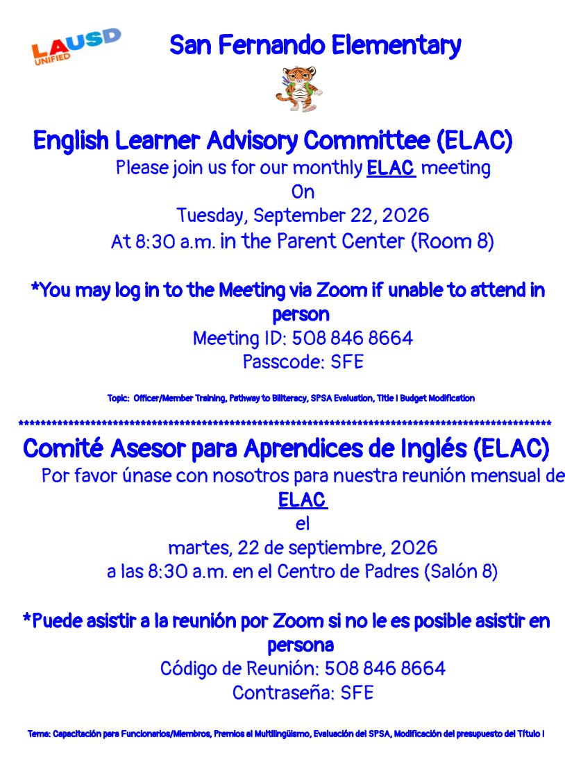 ELAC meeting